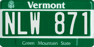 VT license plate NLW871