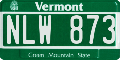 VT license plate NLW873
