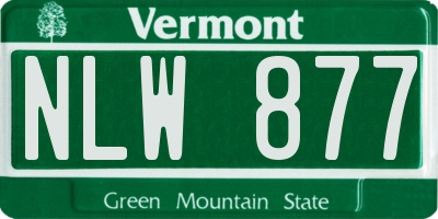 VT license plate NLW877