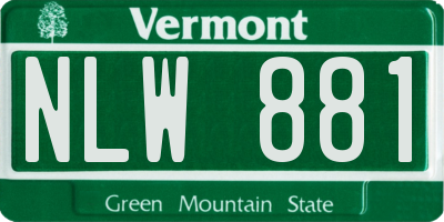 VT license plate NLW881