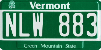VT license plate NLW883