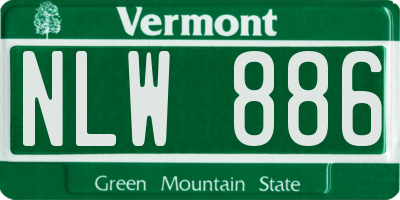 VT license plate NLW886