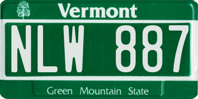 VT license plate NLW887