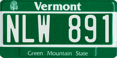 VT license plate NLW891