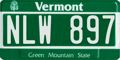 VT license plate NLW897