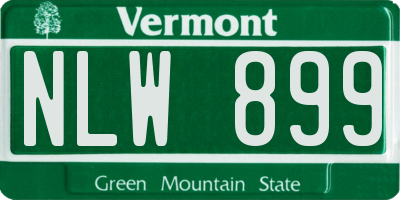 VT license plate NLW899