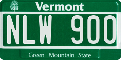 VT license plate NLW900