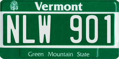 VT license plate NLW901