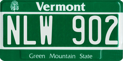 VT license plate NLW902