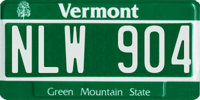 VT license plate NLW904
