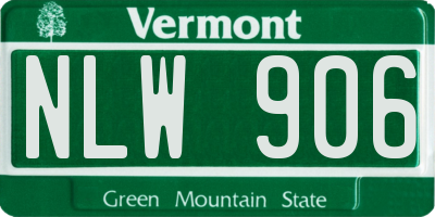 VT license plate NLW906
