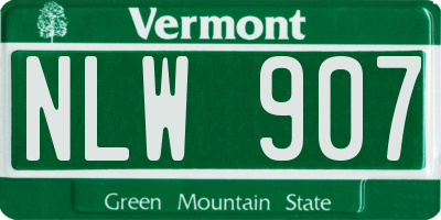 VT license plate NLW907
