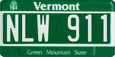 VT license plate NLW911