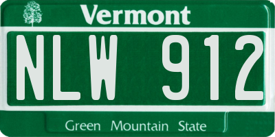 VT license plate NLW912