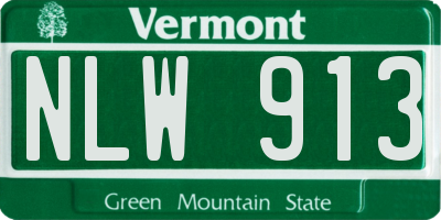 VT license plate NLW913