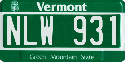 VT license plate NLW931