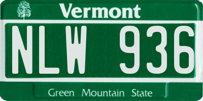 VT license plate NLW936