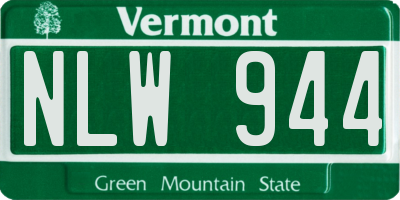 VT license plate NLW944