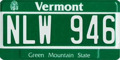 VT license plate NLW946