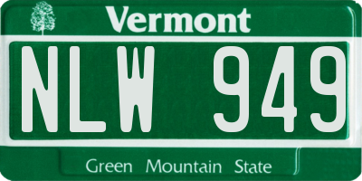 VT license plate NLW949