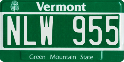VT license plate NLW955