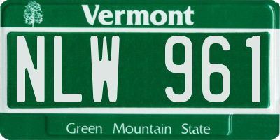 VT license plate NLW961