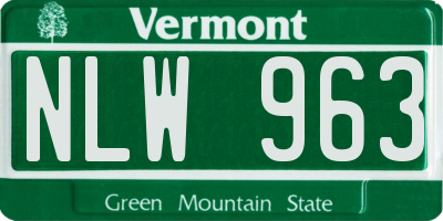 VT license plate NLW963