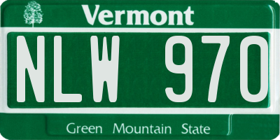 VT license plate NLW970