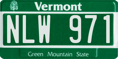 VT license plate NLW971