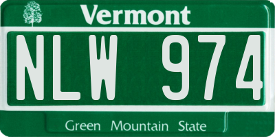 VT license plate NLW974