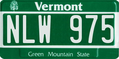 VT license plate NLW975