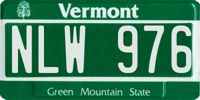VT license plate NLW976