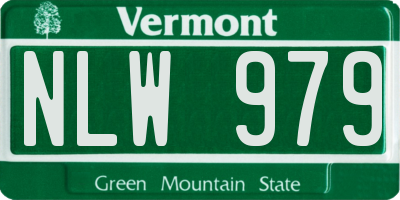 VT license plate NLW979