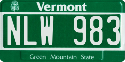 VT license plate NLW983