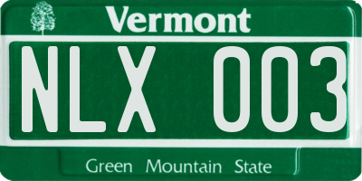 VT license plate NLX003
