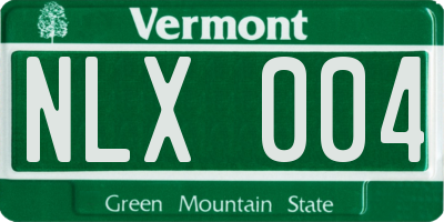 VT license plate NLX004