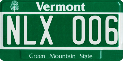 VT license plate NLX006