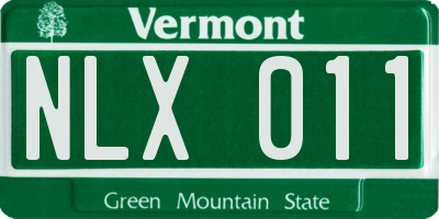 VT license plate NLX011