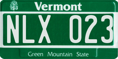 VT license plate NLX023