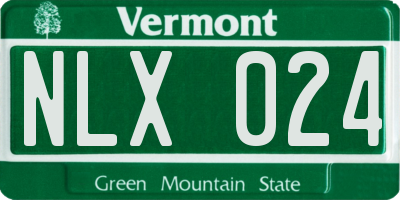 VT license plate NLX024