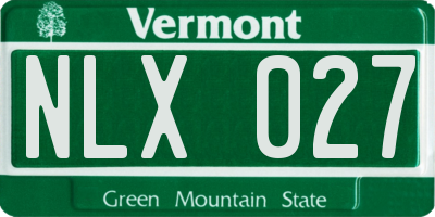 VT license plate NLX027