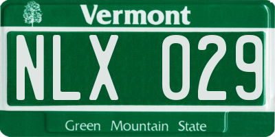 VT license plate NLX029