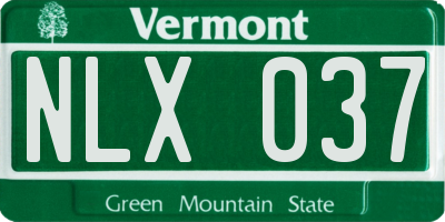 VT license plate NLX037