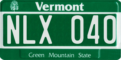 VT license plate NLX040