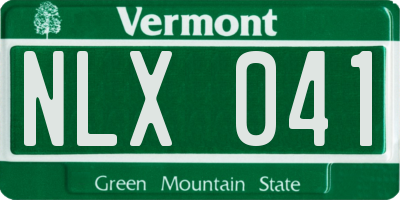 VT license plate NLX041