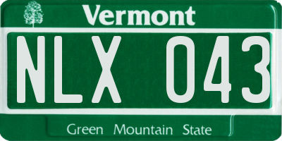 VT license plate NLX043