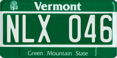 VT license plate NLX046