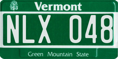 VT license plate NLX048