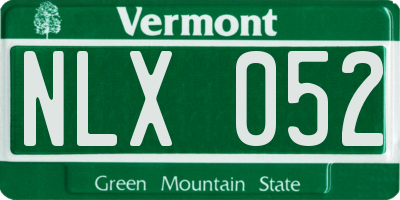 VT license plate NLX052