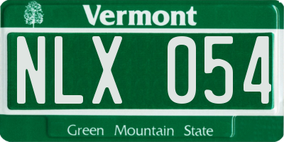 VT license plate NLX054